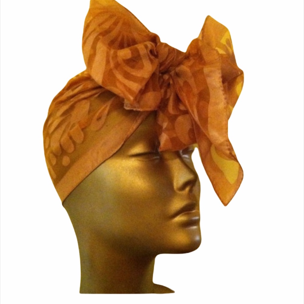Vintage Beautiful Brownish Bronze Sheer Laser Cut Paisley Versatile Scarf